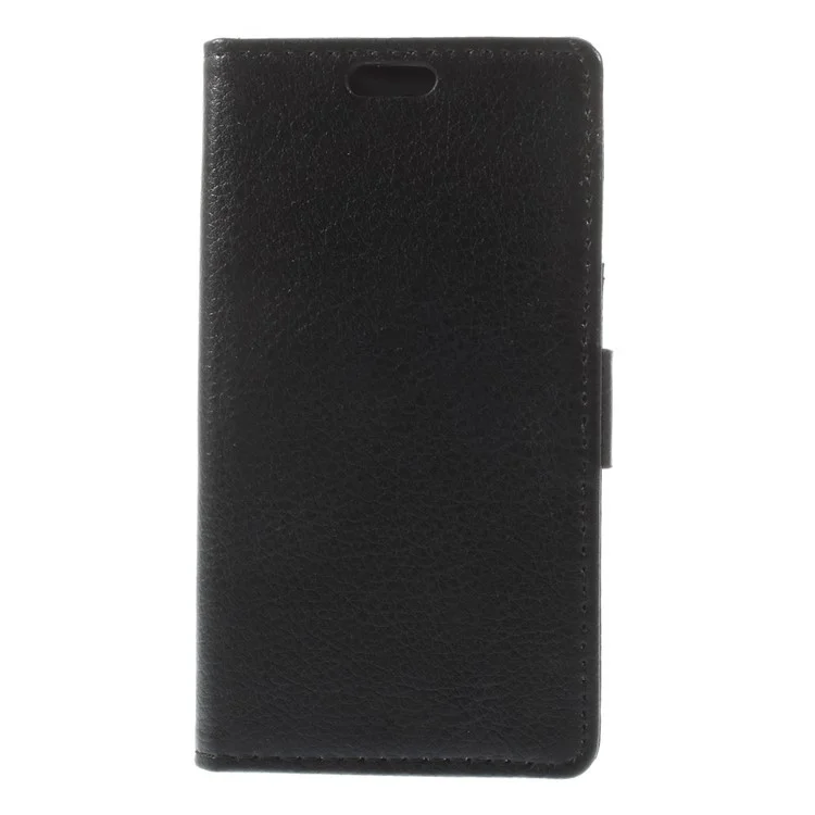 Lychee Texture Wallet Leather Bracket Case for Sony Xperia Z3 Compact D5803 M55w - Black