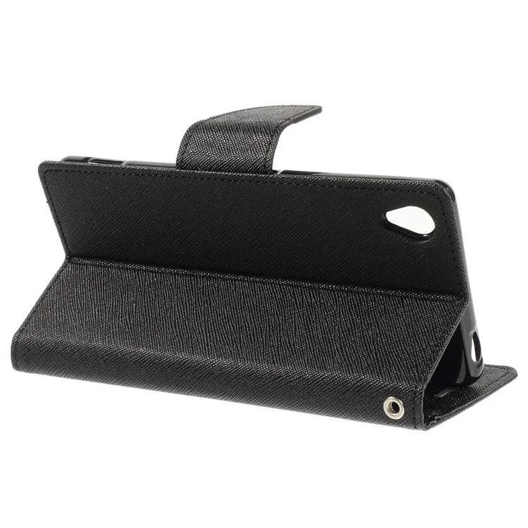 Mercury GOOSPERY Fancy Diary Wallet Leather Case for Sony Xperia Z3 D6653 D6603 - Black