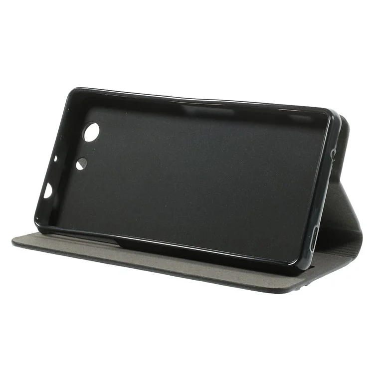 Two-color Flip Leather Stand Case for Sony Xperia Z3 Compact D5803 M55w - Black