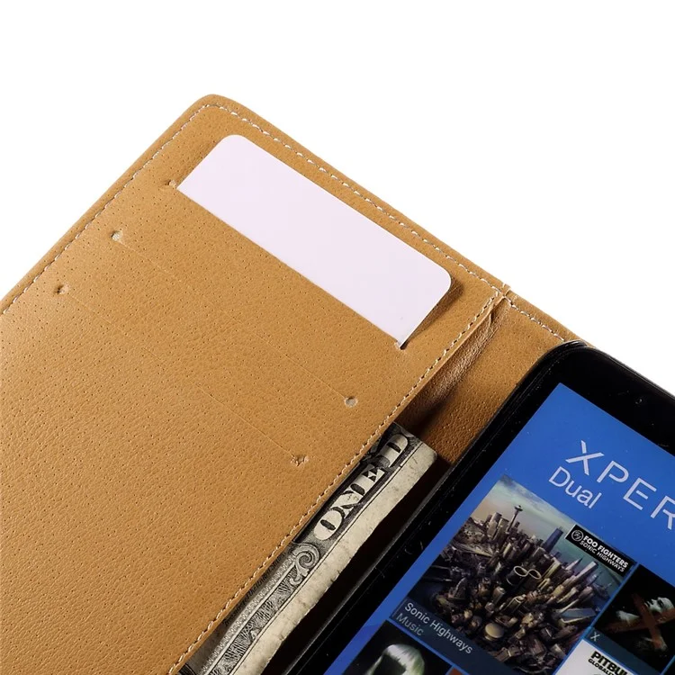Magnetic Leatherette Case Card Holder for Sony Xperia E4 - Dock at Sunset