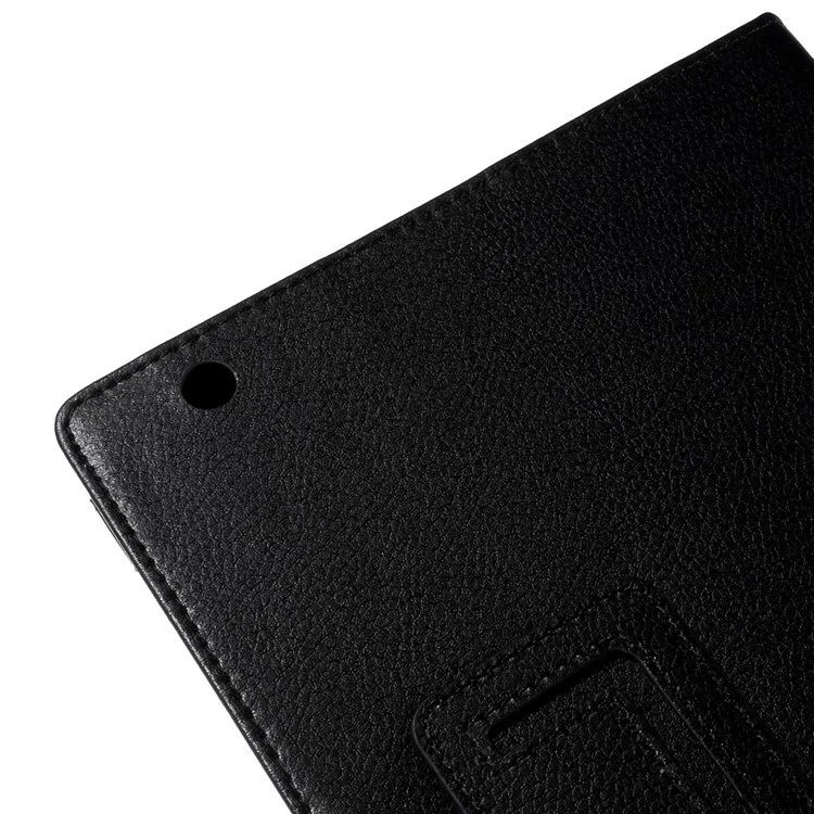 Lychee Grain Leather Stand Cover for Sony Xperia Z4 Tablet - Black