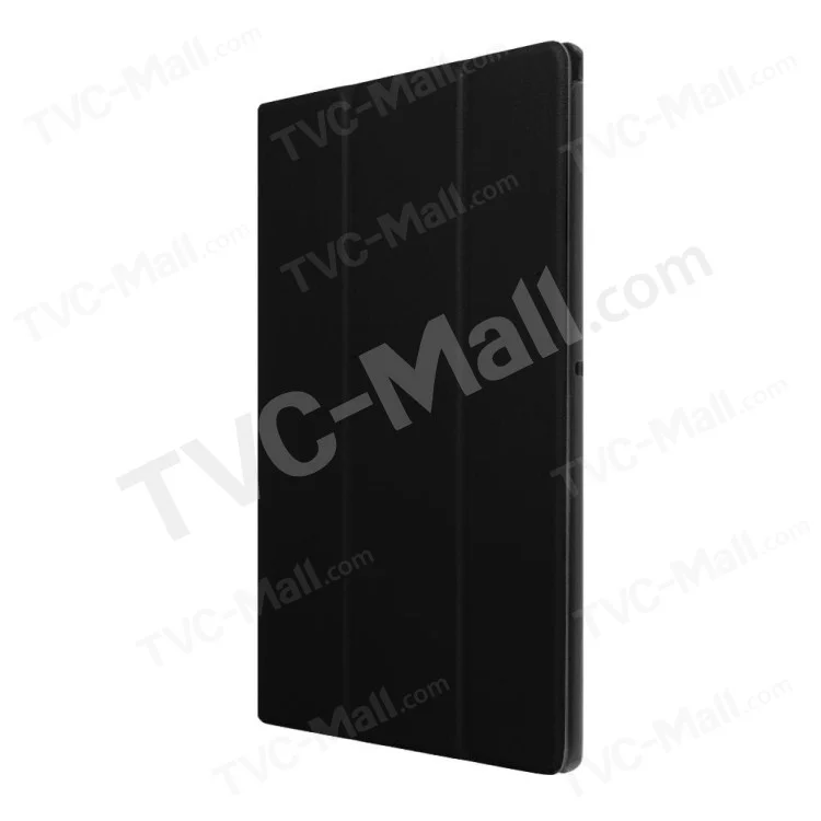 Custer Textur Tri-fold Stand Leder Schutzhülle Für Sony Xperia Z4 Tablet - Schwarz