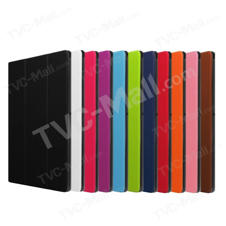 Funda protectora de piel Custer Texture Tri-fold Stand para la tableta Sony Xperia Z4 - Negro