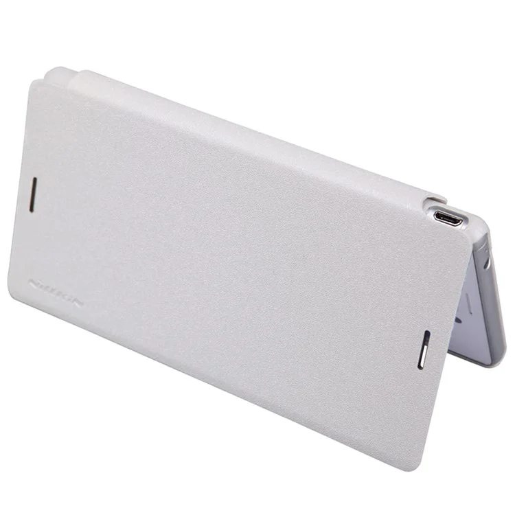 NILLKIN Sparkle Series Leather Case for Sony Xperia M4 Aqua / M4 Aqua Dual - White