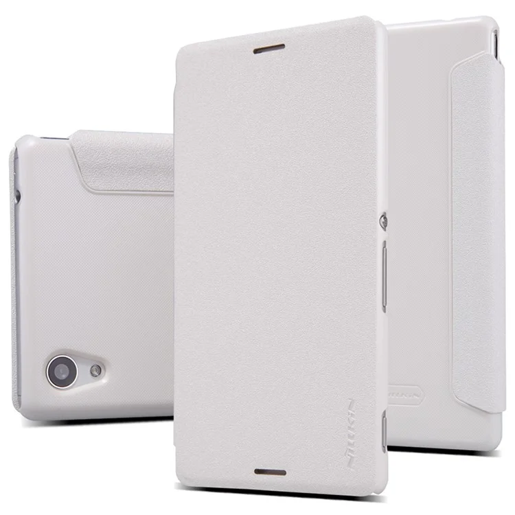 NILLKIN Sparkle Series Leather Case for Sony Xperia M4 Aqua / M4 Aqua Dual - White