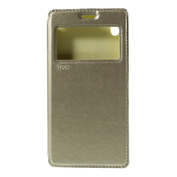 ROAR KOREA for Sony Xperia M4 Aqua / Dual Noble Leather View Case Card Holder - Champagne