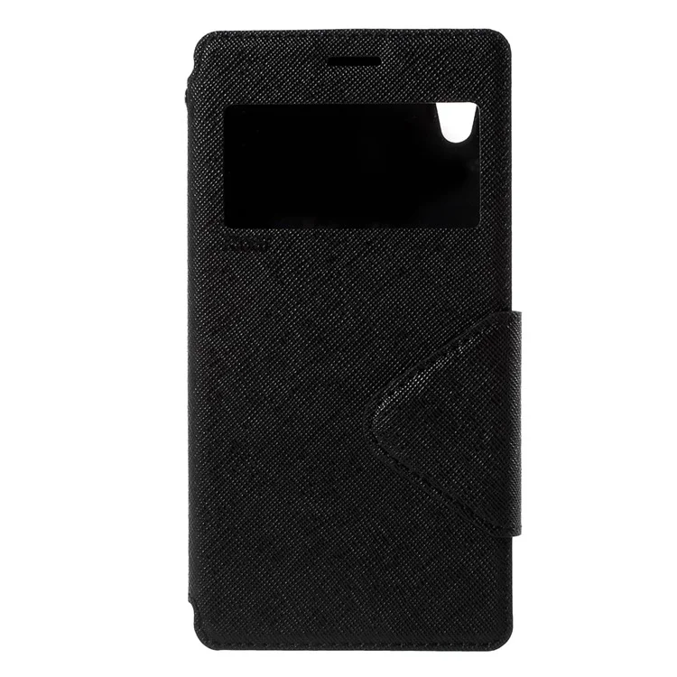 ROAR KOREA Diary View Leather Case Cover for Sony Xperia M4 Aqua / Dual - Black