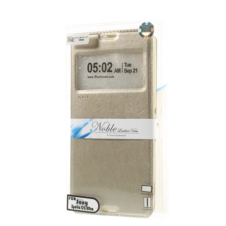 ROAR KOREA View Window Leather Cover for Sony Xperia C5 Ultra E5553 / Ultra Dual E5533 - Champagne
