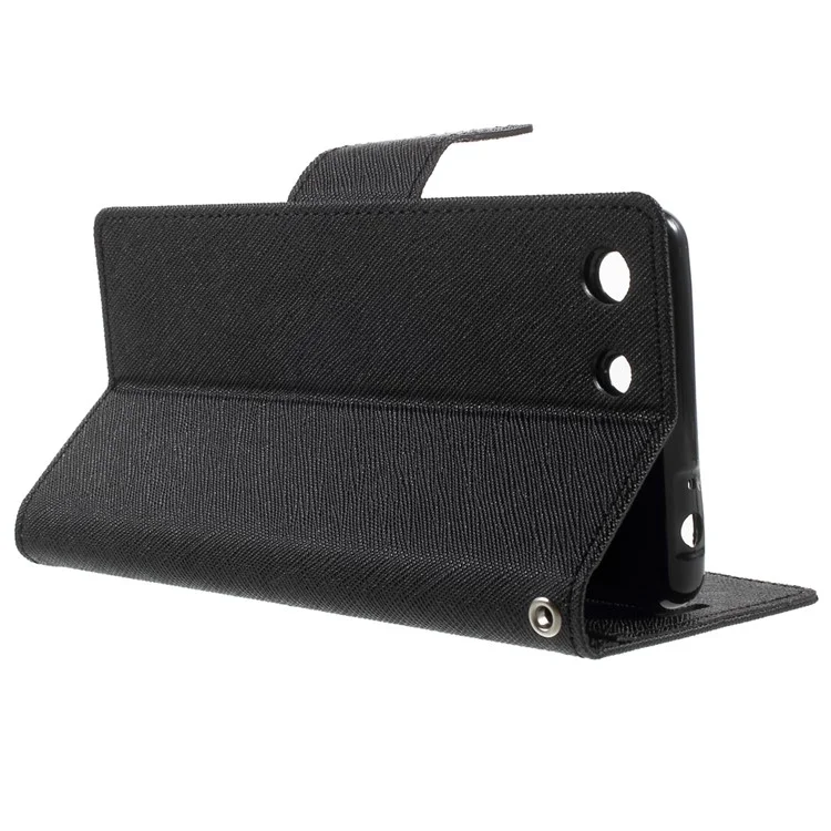 MERCURY GOOSPERY Leather Cover Wallet for Sony Xperia M5 E5603 / M5 Dual E5633 - Black