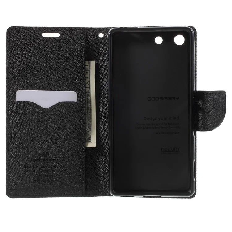 MERCURY GOOSPERY Leather Cover Wallet for Sony Xperia M5 E5603 / M5 Dual E5633 - Black