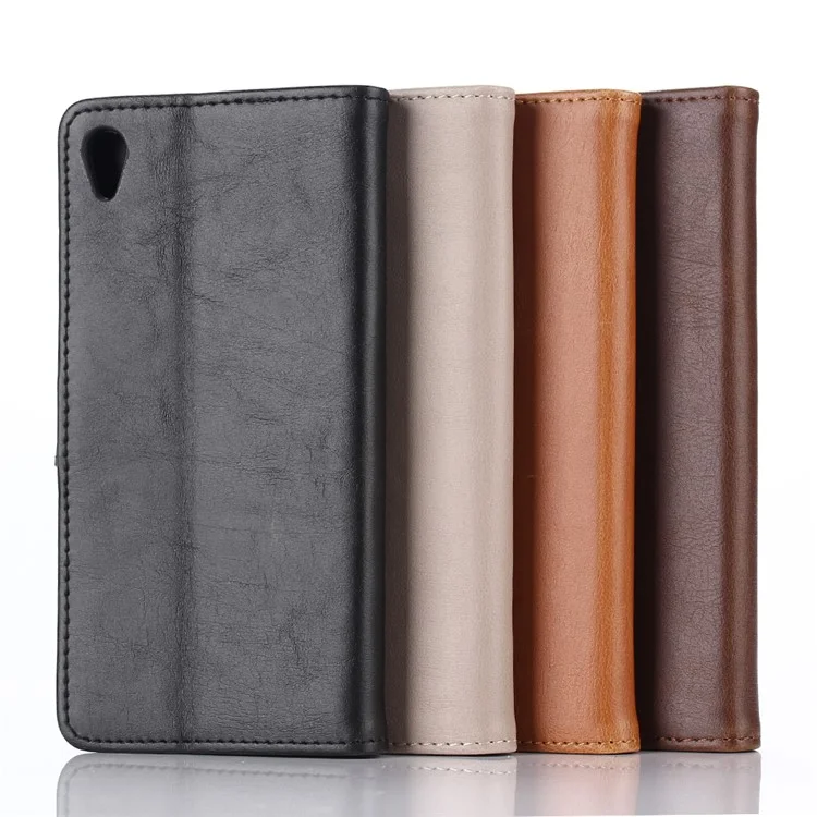 Retro Crazy Horse Wallet Leather Case for Sony Xperia Z5 Premium / Z5 Premium Dual - Coffee