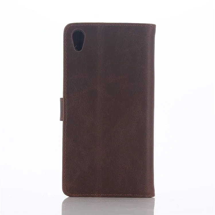 Retro Crazy Horse Wallet Leather Case for Sony Xperia Z5 Premium / Z5 Premium Dual - Coffee