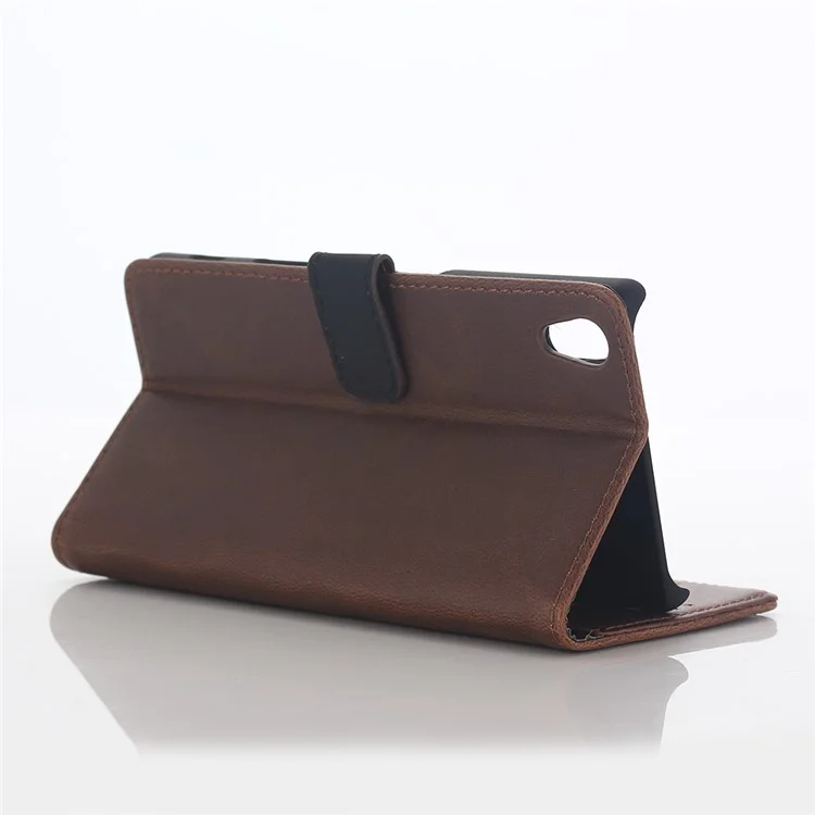 Retro Crazy Horse Wallet Leather Case for Sony Xperia Z5 Premium / Z5 Premium Dual - Coffee