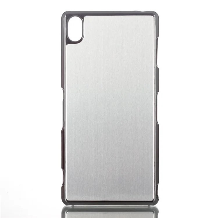 Brushed Aluminum Skin Hard Shell Case for Sony Xperia Z3 D6653 D6603 - Silver