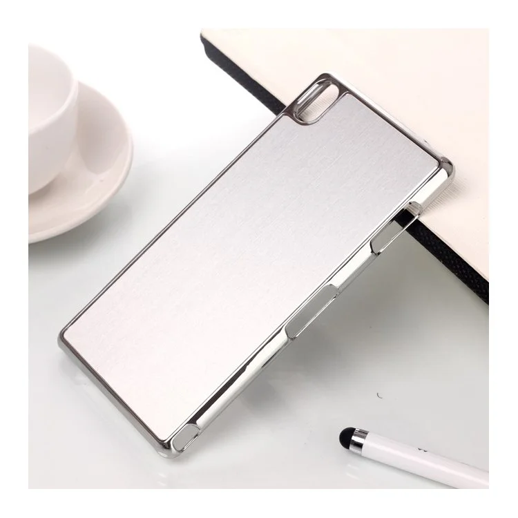 Brushed Aluminum Skin Hard Shell Case for Sony Xperia Z3 D6653 D6603 - Silver