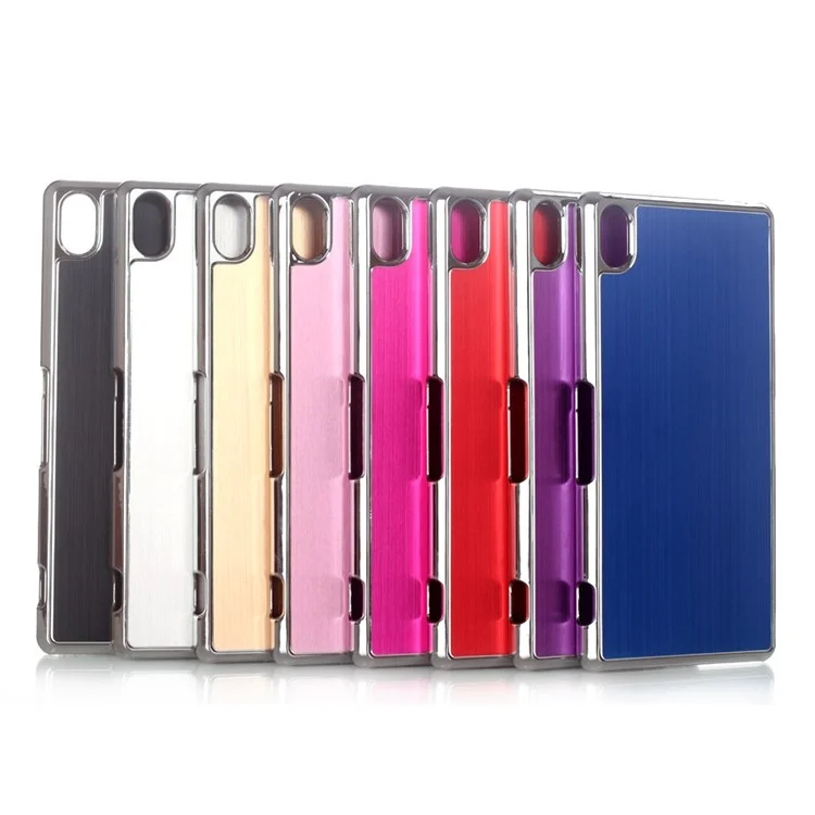 Brushed Aluminum Skin Hard Shell Case for Sony Xperia Z3 D6653 D6603 - Silver