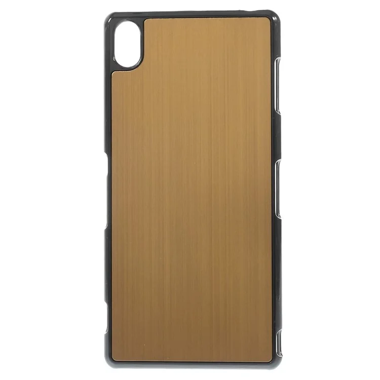 Brushed Aluminum Skin Hard Plastic Case for Sony Xperia Z3 D6653 D6603 - Gold
