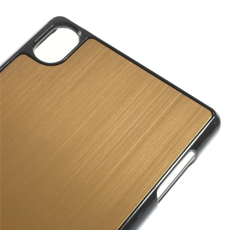Brushed Aluminum Skin Hard Plastic Case for Sony Xperia Z3 D6653 D6603 - Gold