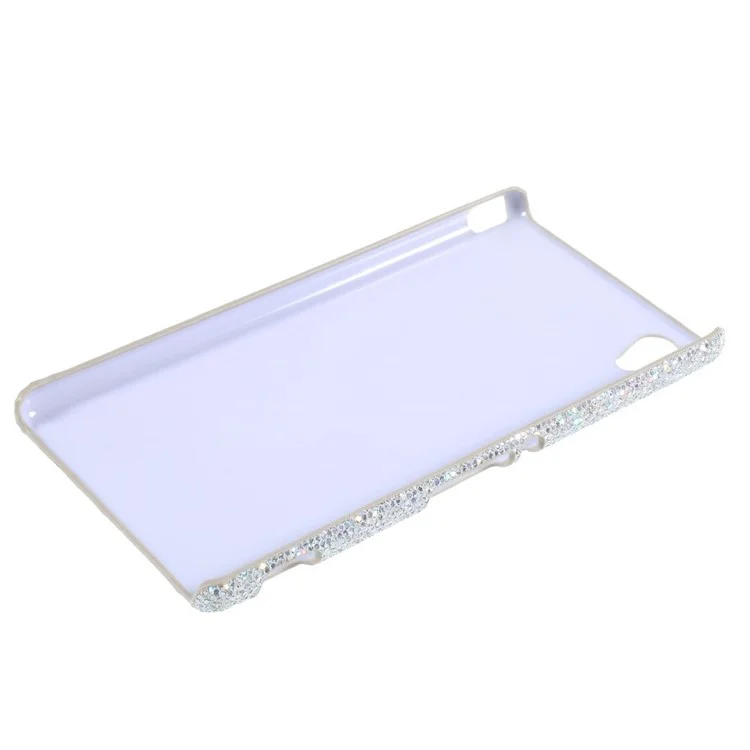Glittery Sequins Coated Hard Plastic Case for Sony Xperia M4 Aqua / M4 Aqua Dual - Silver