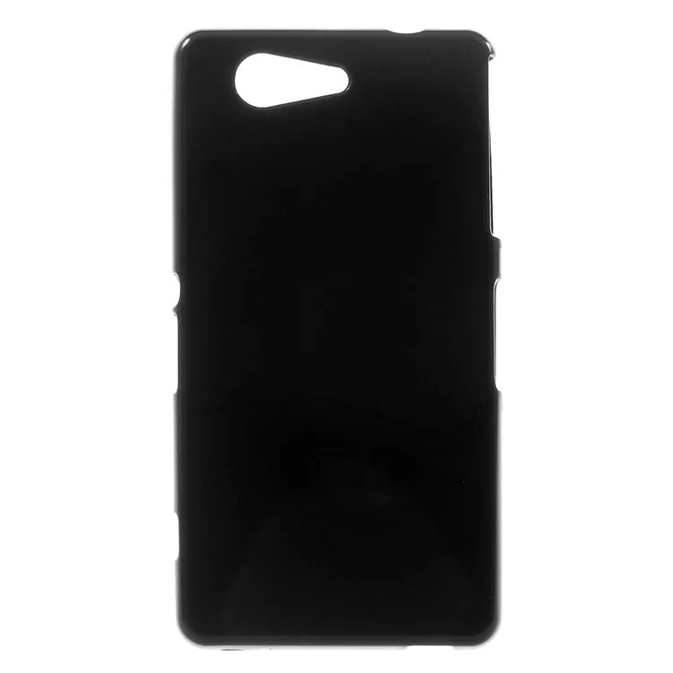 Solid Color Glossy Flex TPU Gel Case for Sony Xperia Z3 Compact D5803 M55w - Black