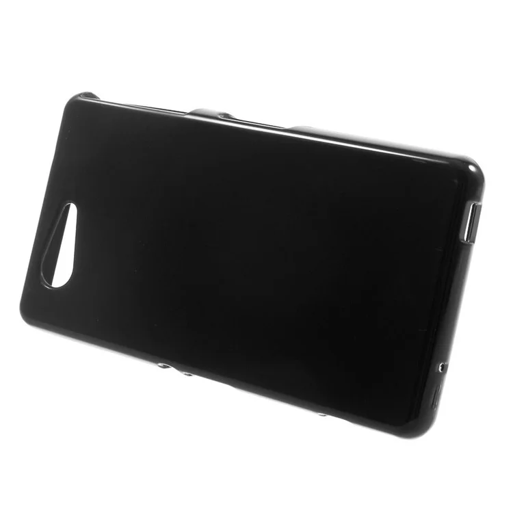 Solid Color Glossy Flex TPU Gel Case for Sony Xperia Z3 Compact D5803 M55w - Black