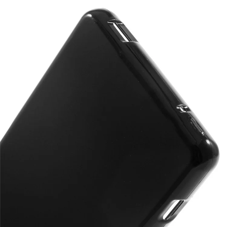 Solid Color Glossy Flex TPU Gel Case for Sony Xperia Z3 Compact D5803 M55w - Black