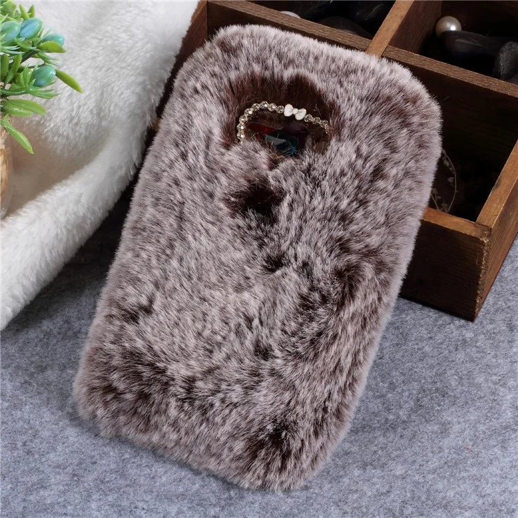 Soft Fur Coated TPU Back Phone Case for Sony Xperia XZ2 Compact - Coffee