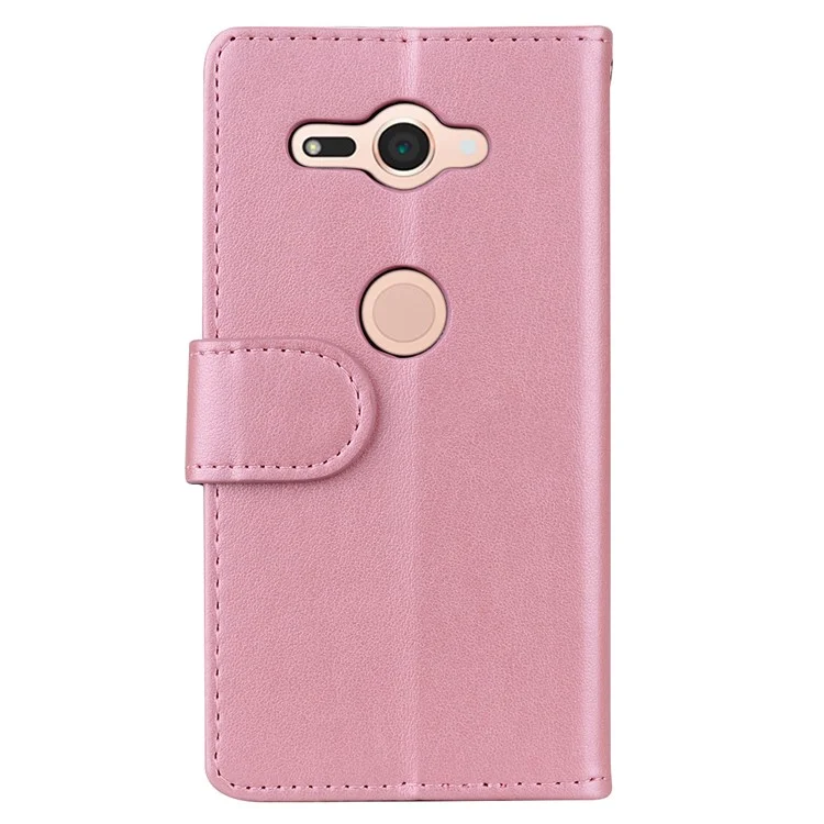 Flash Powder Unicorn Imprint Flower Leather Wallet Stand Cover for Sony Xperia XZ2 Compact - Pink