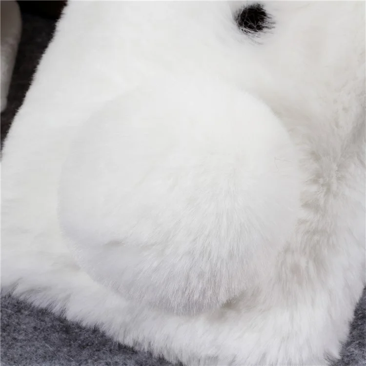 White - Rabbit Shape Fluffy Fur Coated Rhinestone TPU Mobile Phone Shell for Sony Xperia XZ2 Premium