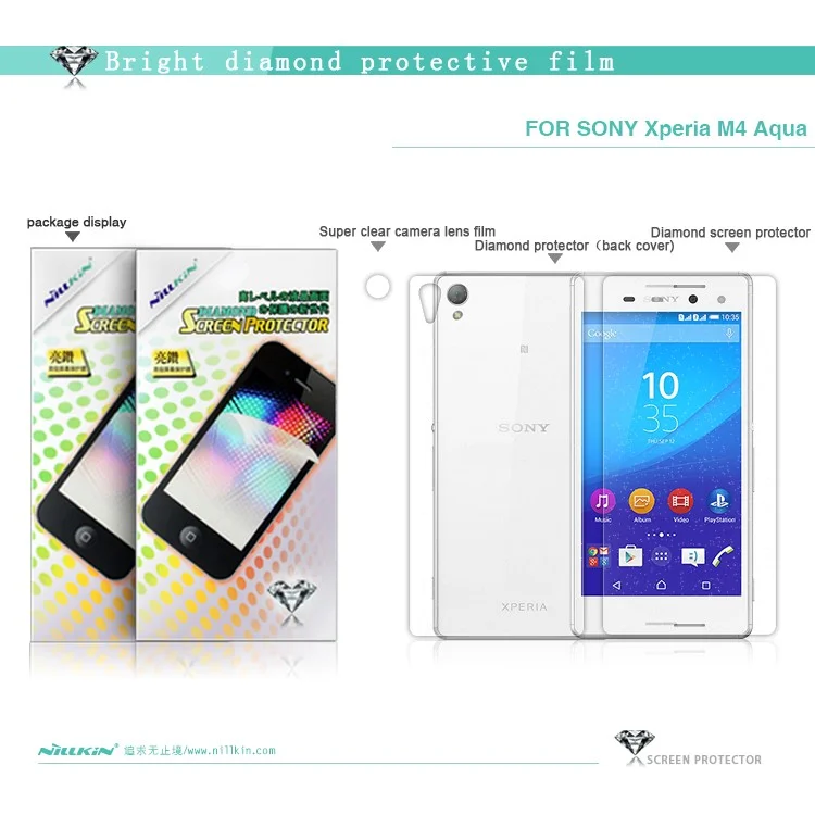 NILLKIN Bright Diamond Screen Protector for Sony Xperia M4 Aqua / M4 Aqua Dual