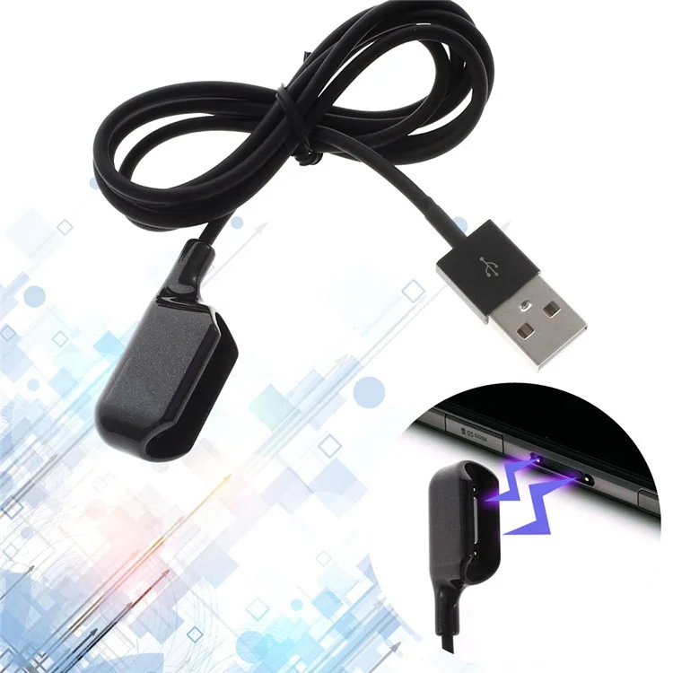 USB 2.0 to Wrapped Magnetic Charger Port Charging Cable for Sony Xperia Z2 Z3 Z Ultra XL39H - Black