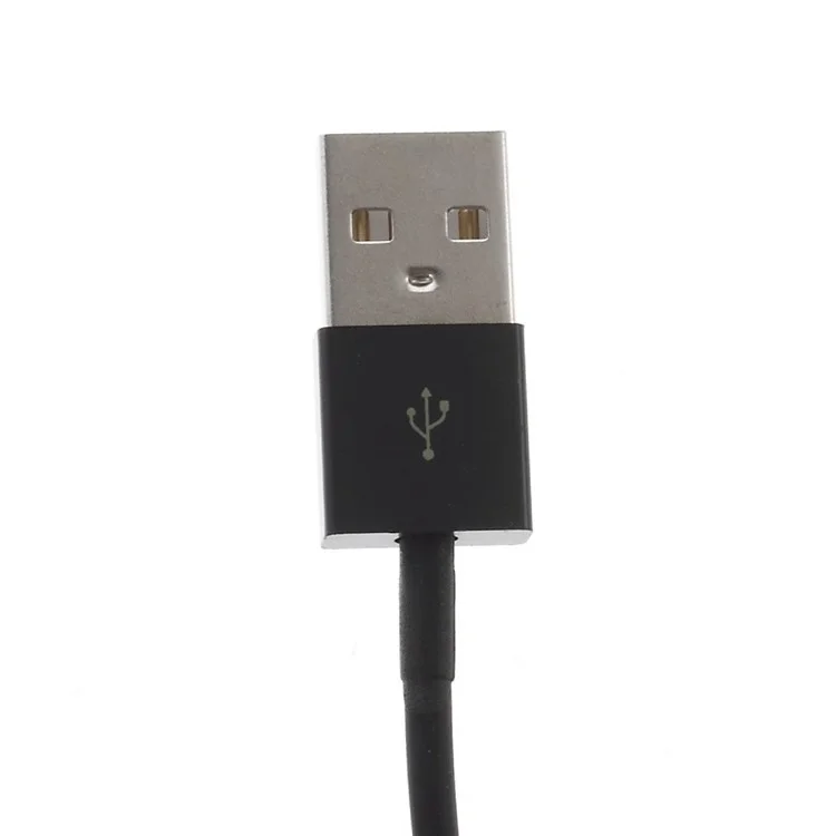 USB 2.0 to Wrapped Magnetic Charger Port Charging Cable for Sony Xperia Z2 Z3 Z Ultra XL39H - Black