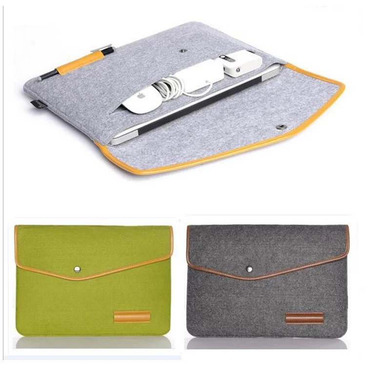 For HP IBM MacBook Air / Pro Woolen Felt 13-inch Laptop Sleeve Bag Case, Size: 34 x 24 cm - Dark Grey