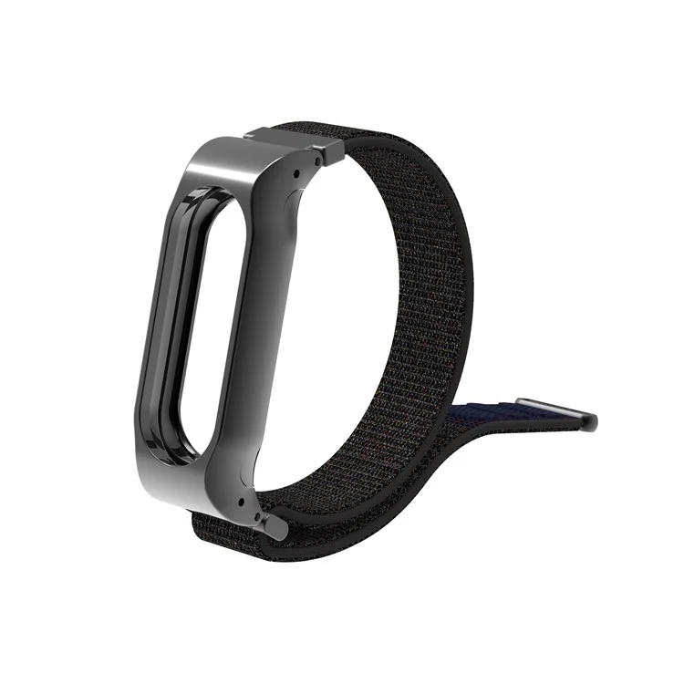 For Xiaomi Mi Band 2 Nylon Velcro Closure Watch Band Replacement - Black