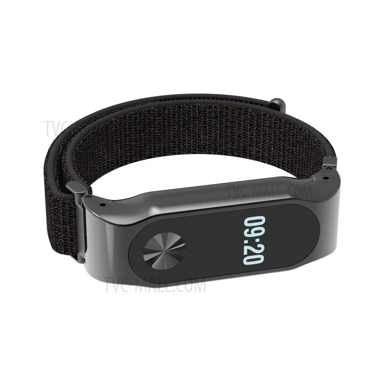 For Xiaomi Mi Band 2 Nylon Velcro Closure Watch Band Replacement - Black