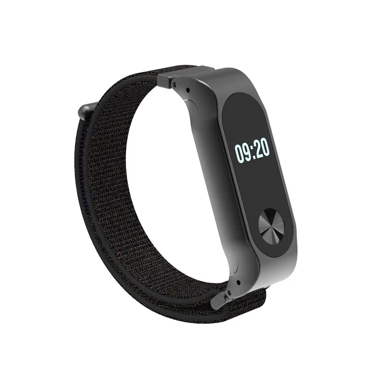 For Xiaomi Mi Band 2 Nylon Velcro Closure Watch Band Replacement - Black