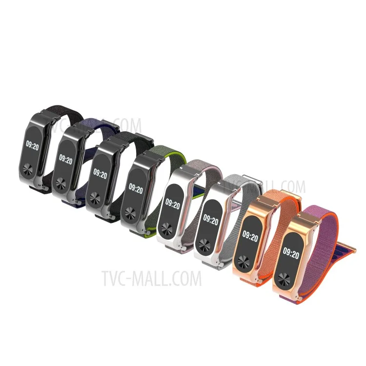 For Xiaomi Mi Band 2 Nylon Velcro Closure Watch Band Replacement - Black