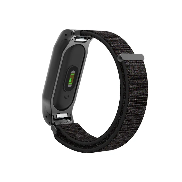 For Xiaomi Mi Band 2 Nylon Velcro Closure Watch Band Replacement - Black