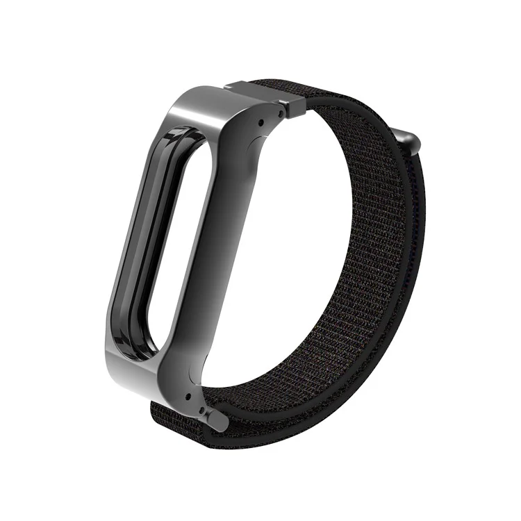 For Xiaomi Mi Band 2 Nylon Velcro Closure Watch Band Replacement - Black