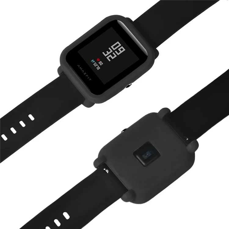 Caso de Relógio de Protetor de Silicone Suave Para Huami Amazfit Smart Watch Youth Edition - Preto