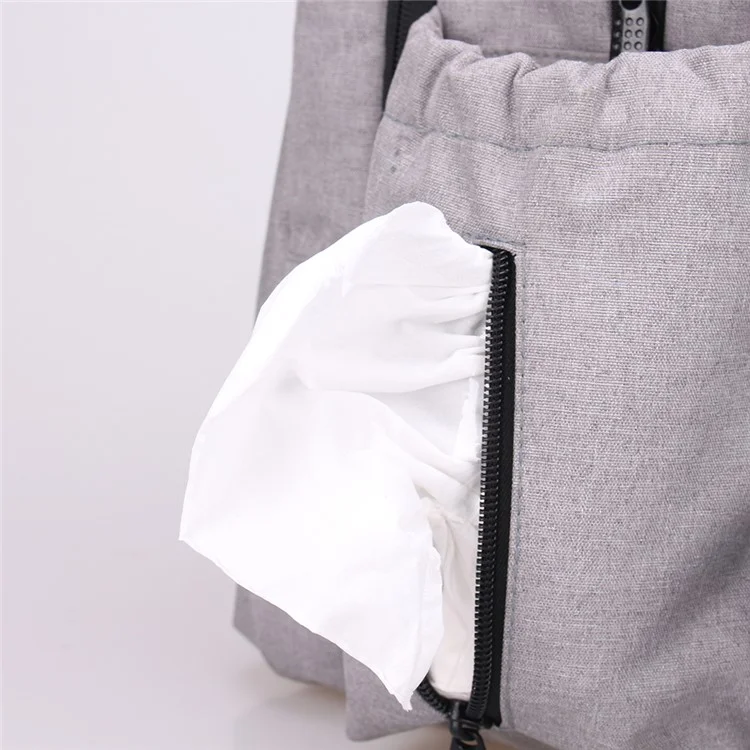 Multi-Functional Large Capacity Waterproof Nappy Baby Bag Travel Backpack for Baby Care - Grey
