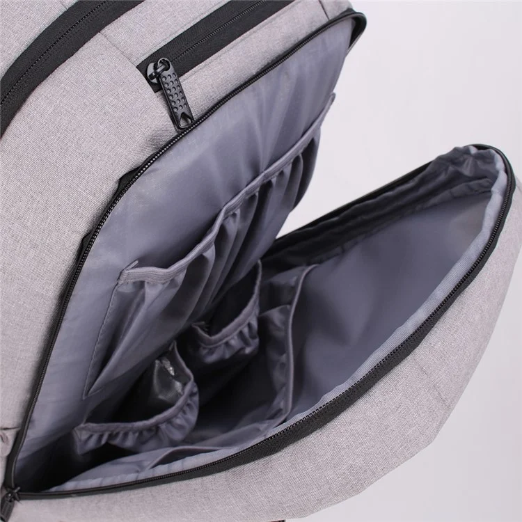 Multi-Functional Large Capacity Waterproof Nappy Baby Bag Travel Backpack for Baby Care - Grey