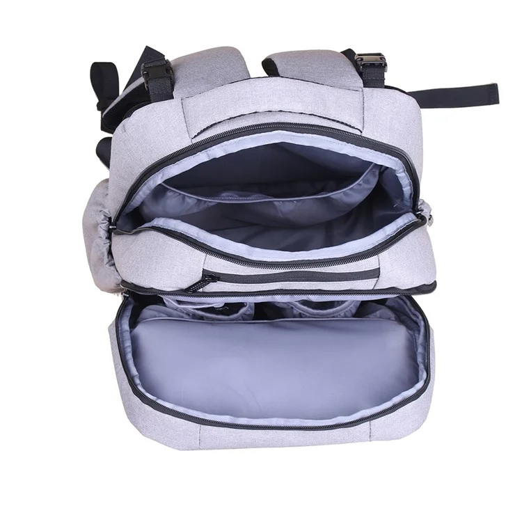 Multi-Functional Large Capacity Waterproof Nappy Baby Bag Travel Backpack for Baby Care - Grey