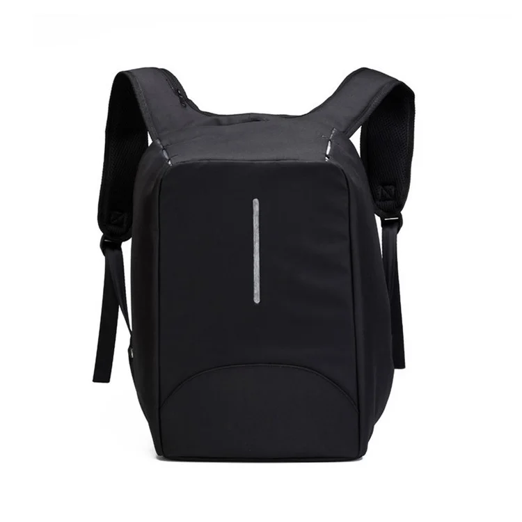 Reversible Anti Theft Business Computer Backpack Shoulder Bag with USB Charging Port and Audio Jack - Black