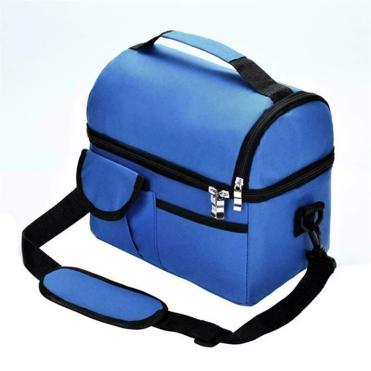 Bolsa de Almuerzo Aislada Thermos Cooler Adultos Tote Box Londer Lunch - Azul