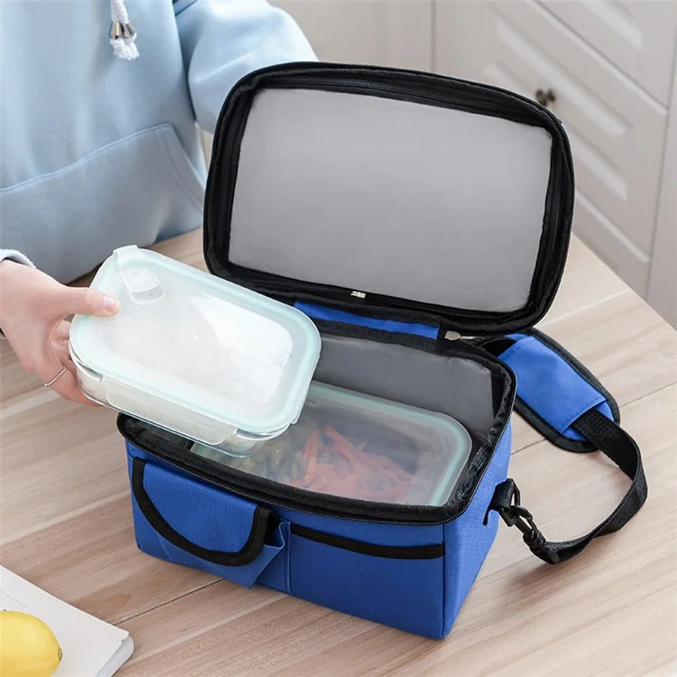 Insulated Lunch Bag Thermos Cooler Adults Tote Food Lunch Box - Blue