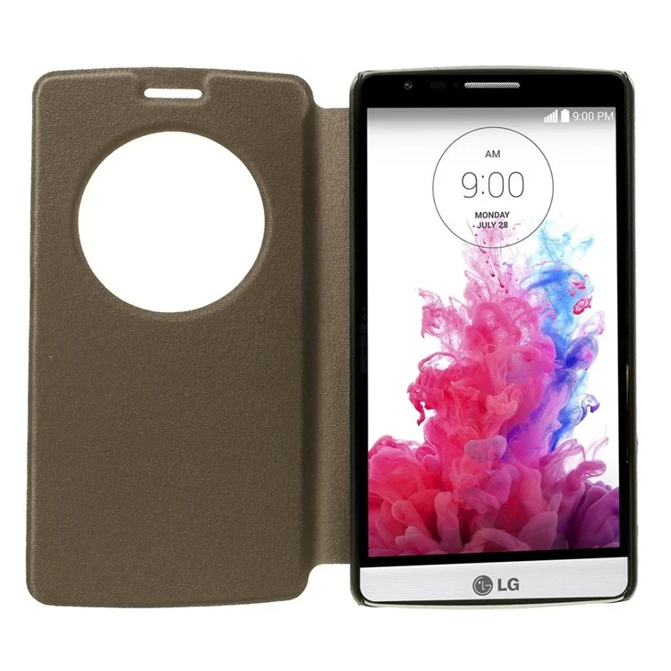 For LG G3 S D722 D725 Sweet Couple & Butterfly Window View Leather Stand Case w/ Perfume Smell