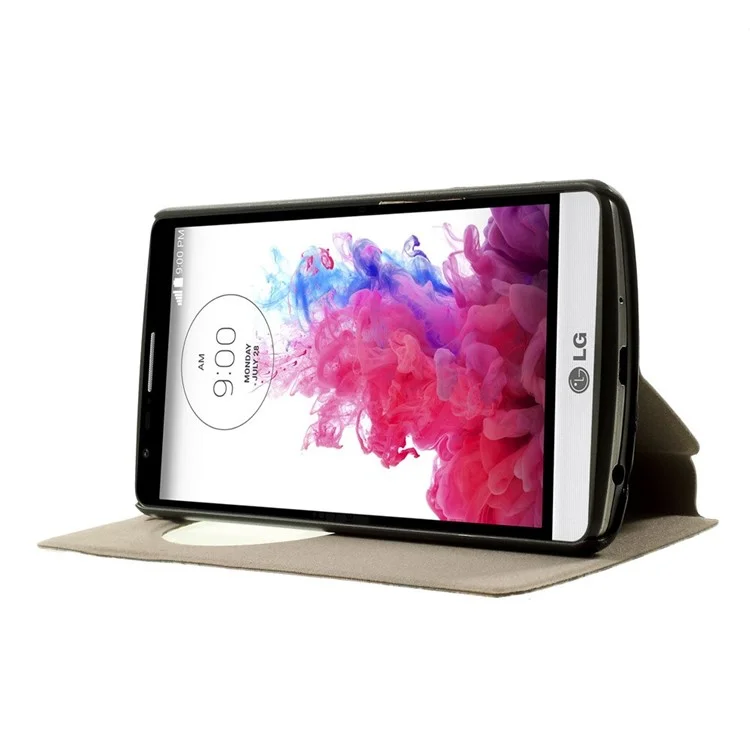 For LG G3 S D722 D725 Sweet Couple & Butterfly Window View Leather Stand Case w/ Perfume Smell
