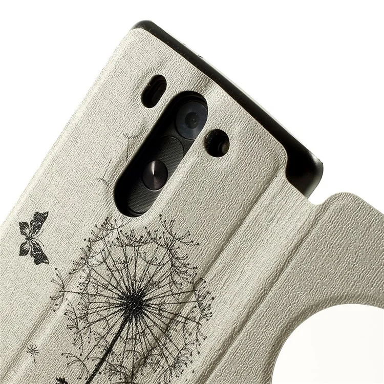 For LG G3 S D722 D725 Sweet Couple & Butterfly Window View Leather Stand Case w/ Perfume Smell
