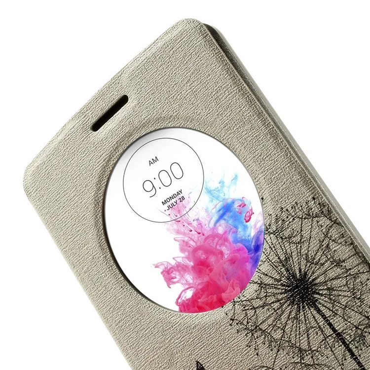 For LG G3 S D722 D725 Sweet Couple & Butterfly Window View Leather Stand Case w/ Perfume Smell